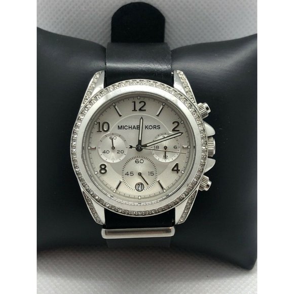 Michael Kors MK5165 Unisex Black Leather Analog Di main image 9